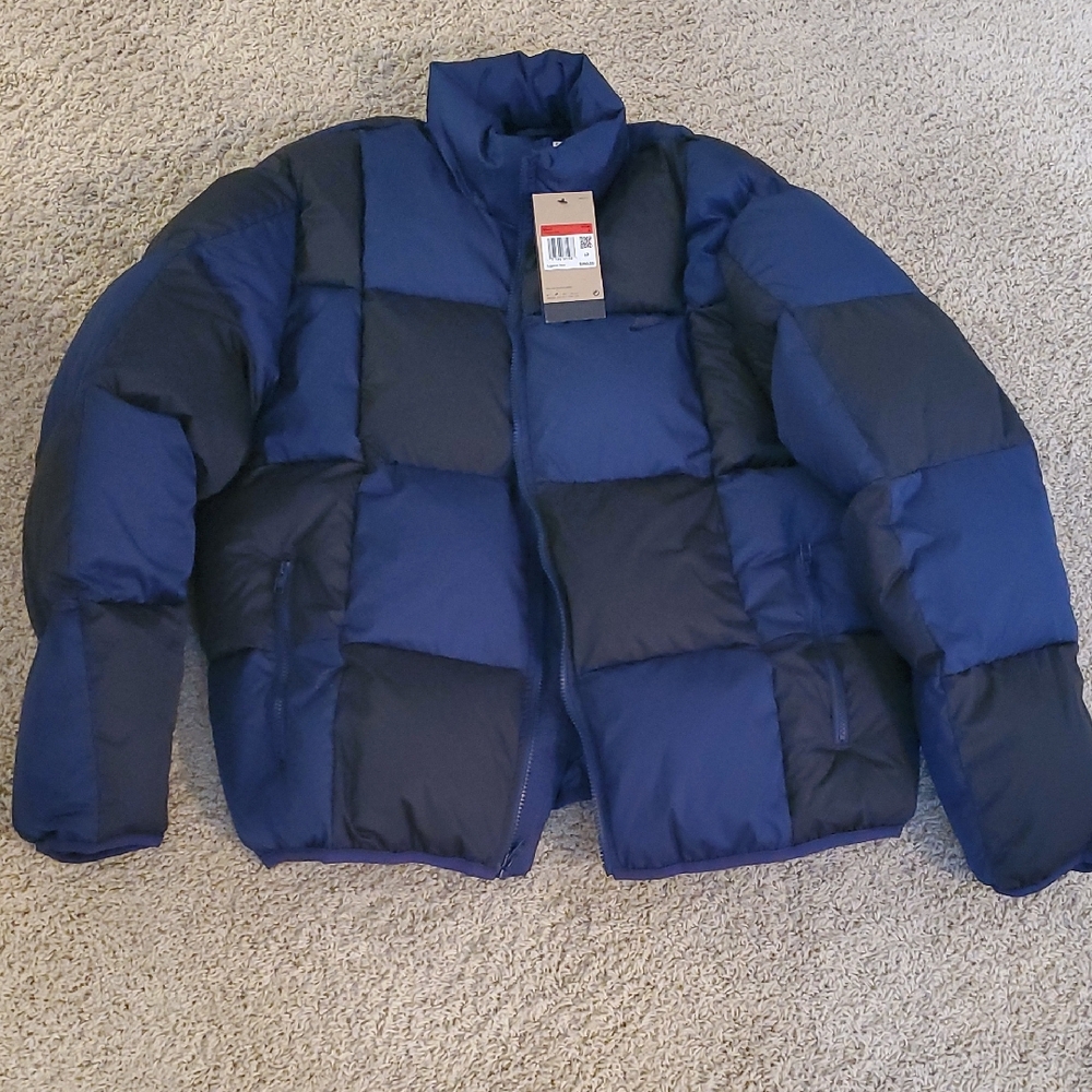 Nike Men's Blue and Black Puffer Jacket